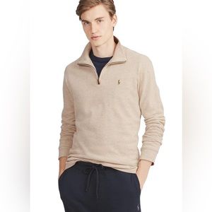 Polo Ralph Lauren Men’s Long Sleeves Sweatshirt Classic Dune Tan Quarter Zip XXL